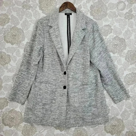 torrid Jackets & Blazers - Torrid Womens Gray Marled Blazer Jacket Size 1X Button Front Coat
